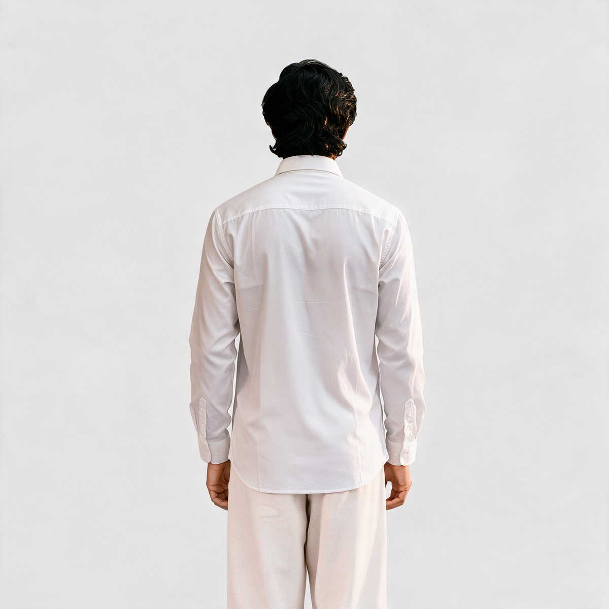 Premium Linen Shirt with European Collar - White