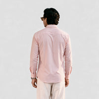 Premium Linen Shirt with European Collar - Soft Pink