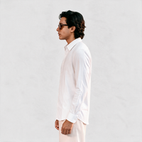 Premium Linen Shirt with European Collar - White